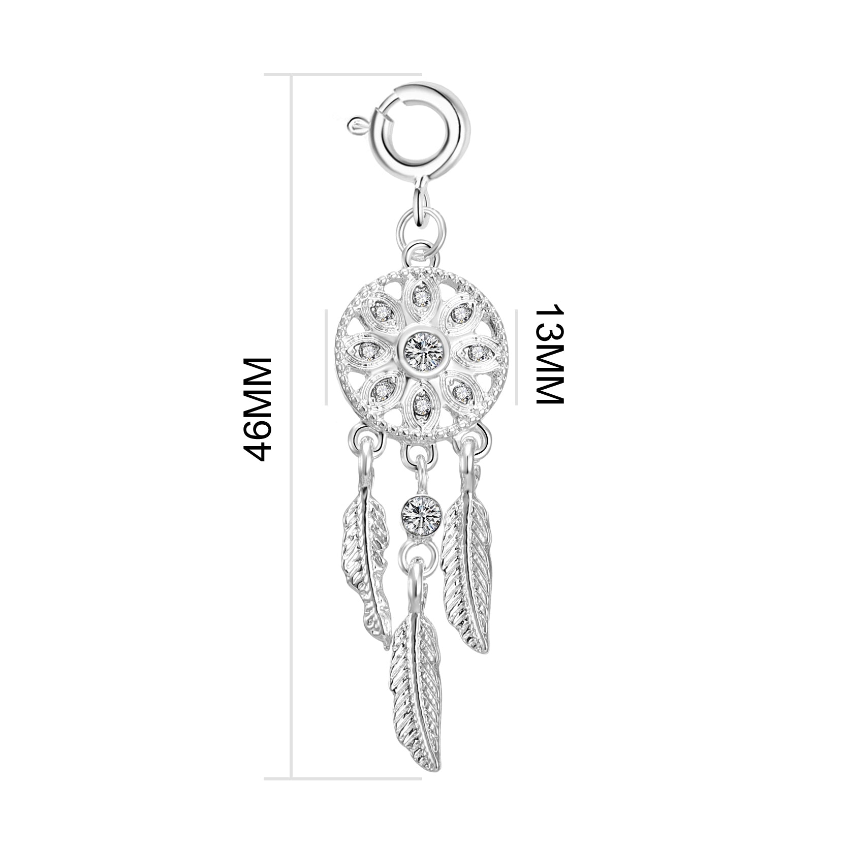 Dream Catcher Charm Created with Zircondia® Crystals - Philip Jones Jewellery