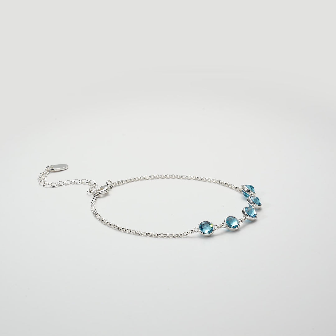 Light Blue Crystal Chain Bracelet Created with Zircondia® Crystals Video