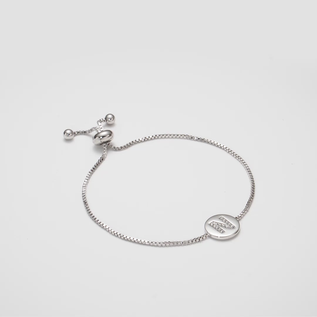 Initial Friendship Bracelet Letter N Created with Zircondia® Crystals Video
