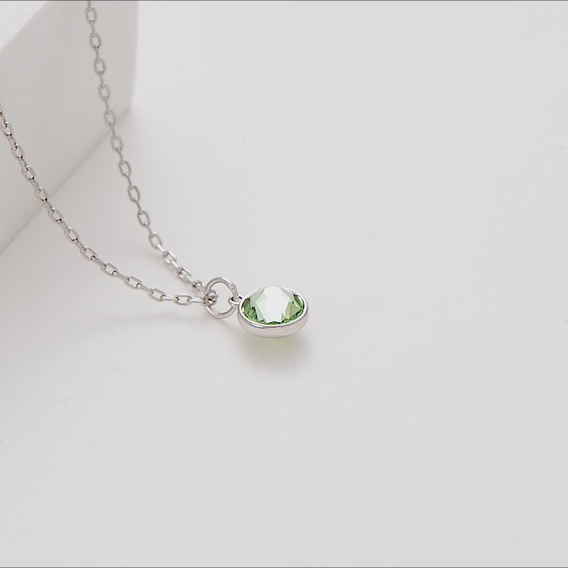 Light Green Crystal Necklace Created with Zircondia® Crystals Video