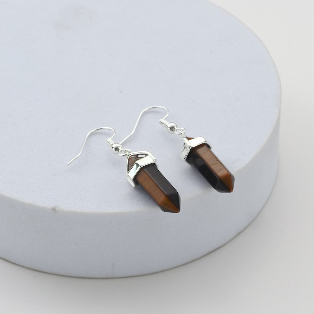 Tiger's Eye Gemstone Drop Earrings Video