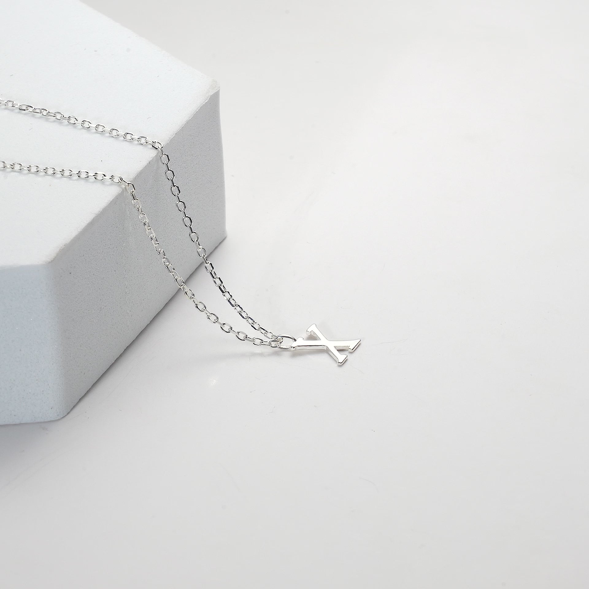 Sterling Silver Initial X Necklace Video