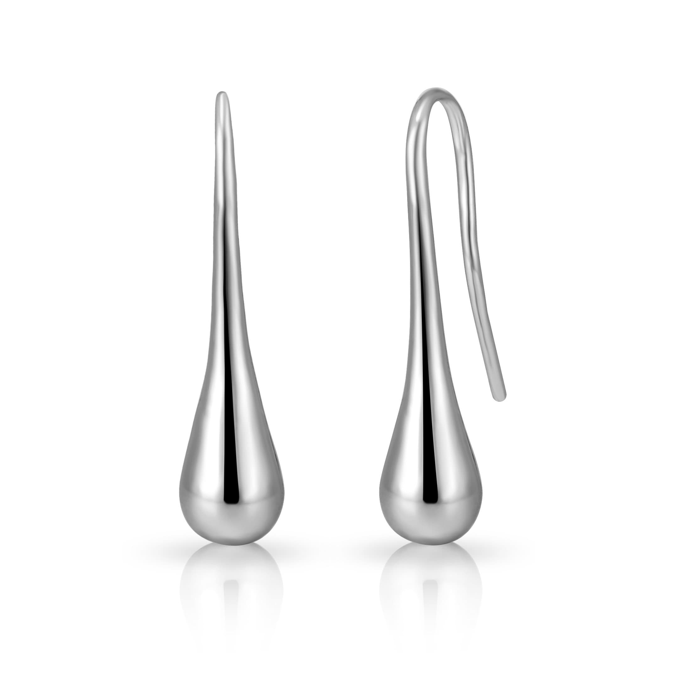 Silver Plated Teardrop Earrings by Philip Jones Jewellery