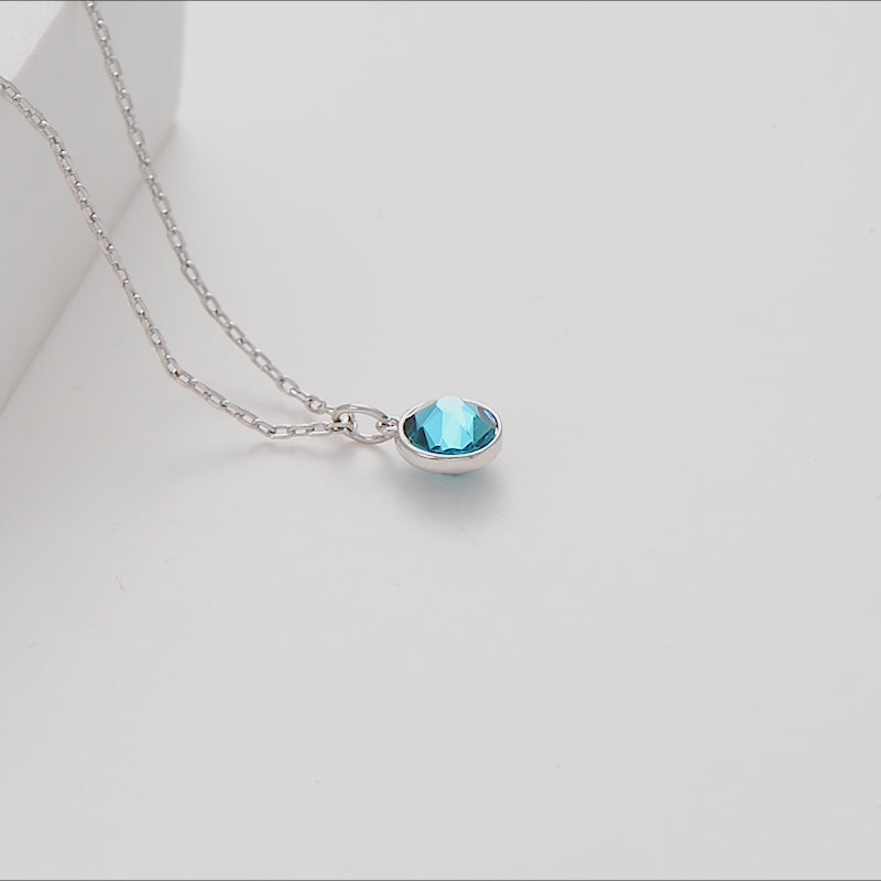 Blue Crystal Necklace Created with Zircondia® Crystals Video