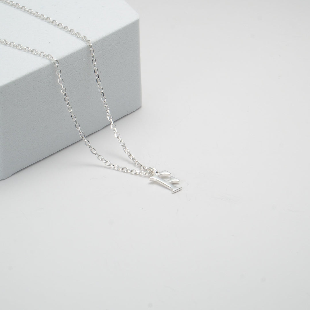 Sterling Silver Initial F Necklace Video