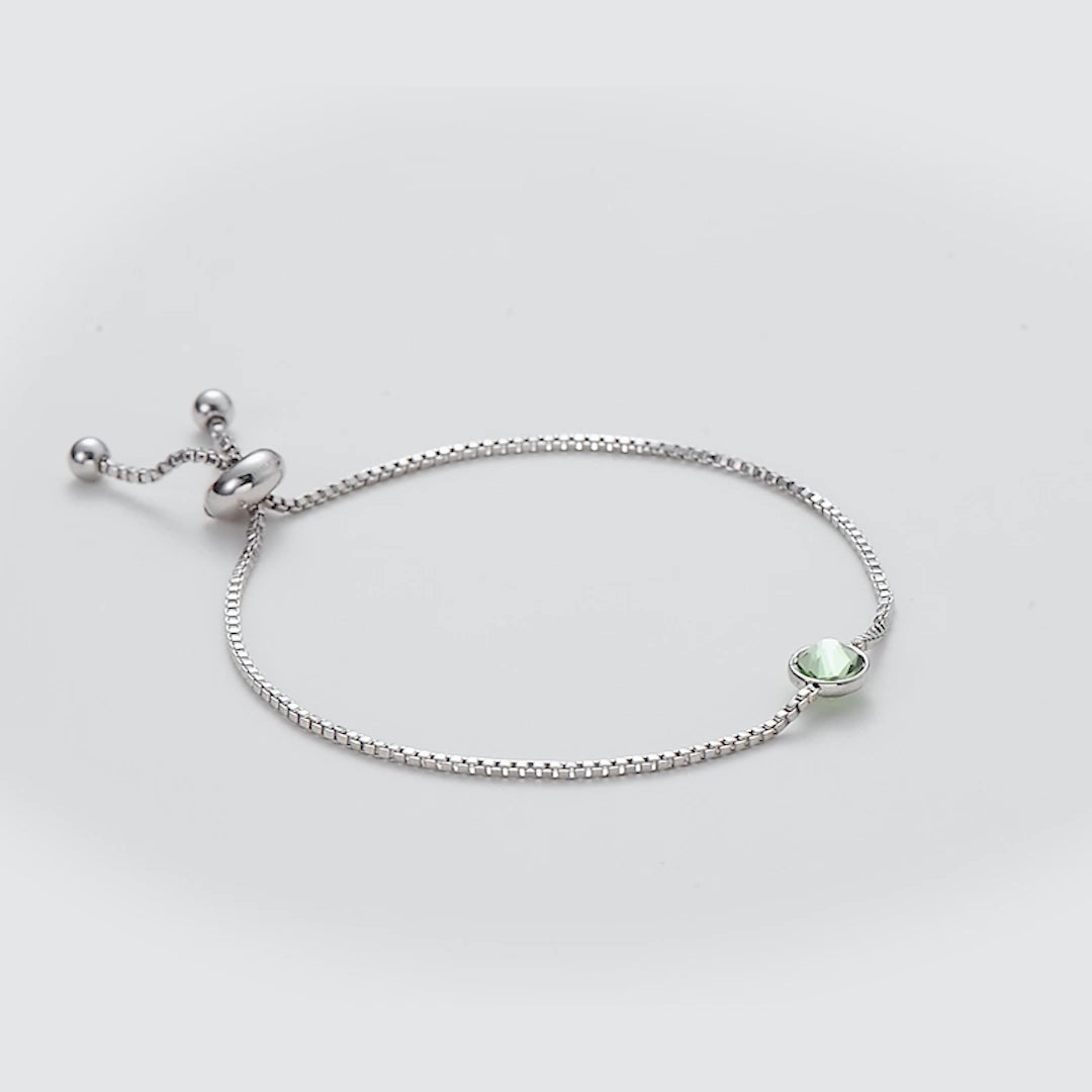 August (Peridot) Birthstone Bracelet Created with Zircondia® Crystals Video
