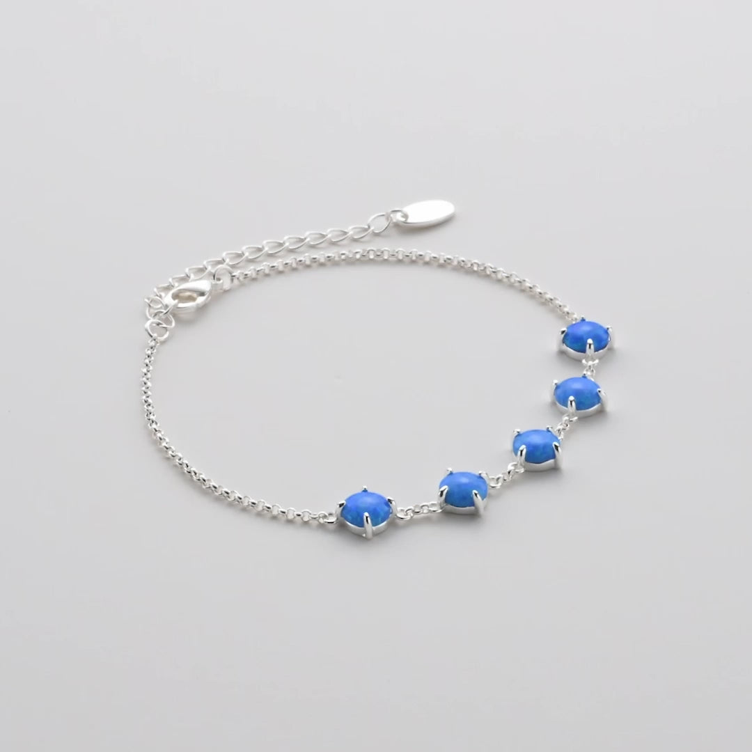 Synthetic Blue Opal Gemstone Bracelet Video