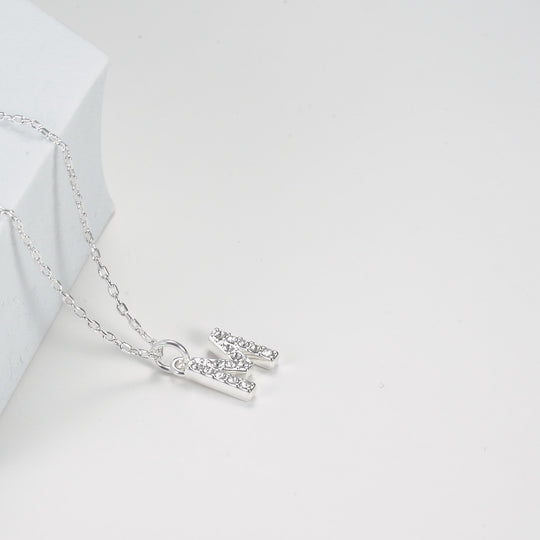 Pave Initial Necklace Letter M Created with Zircondia® Crystals Video