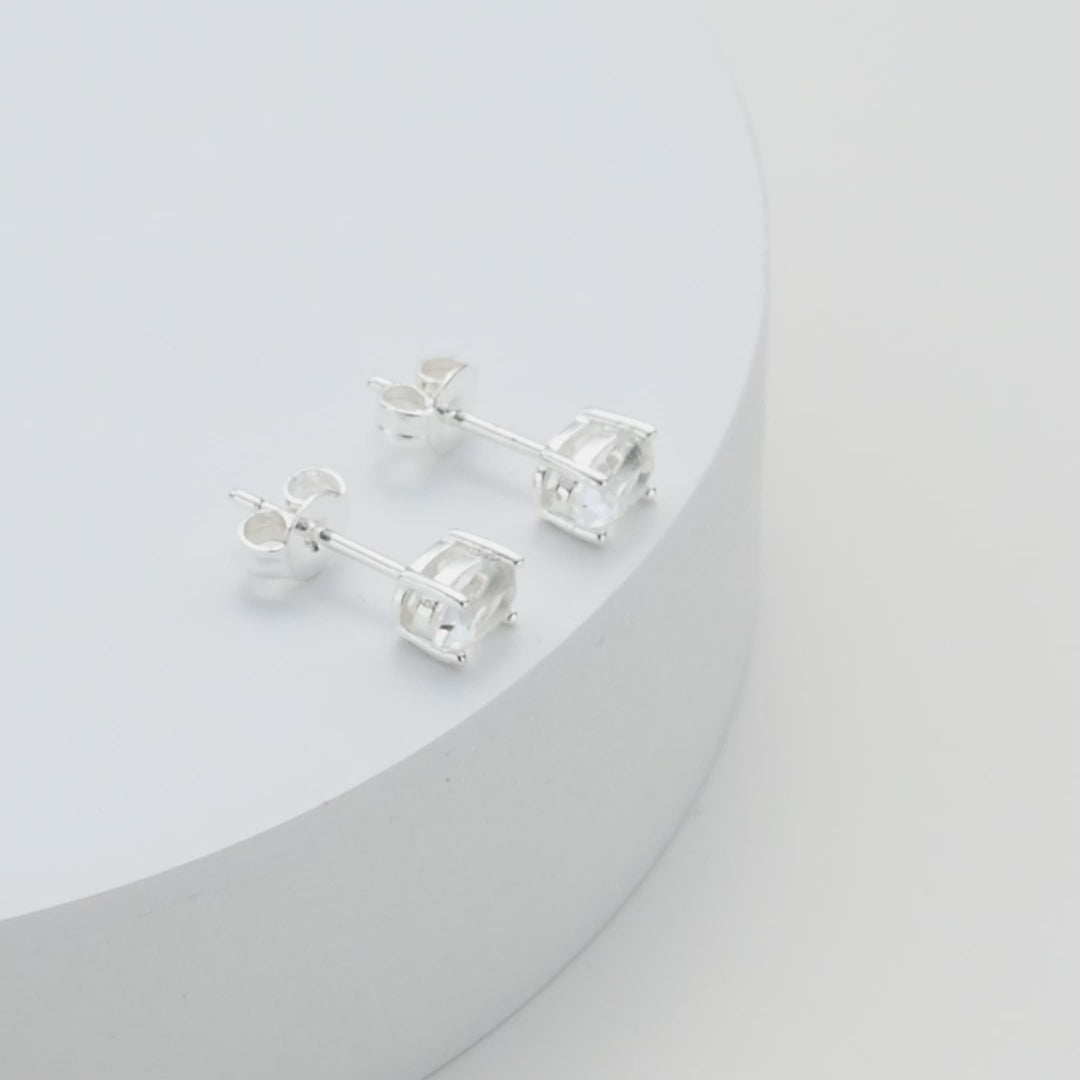 Oval Earrings Created with Zircondia® Crystals Video