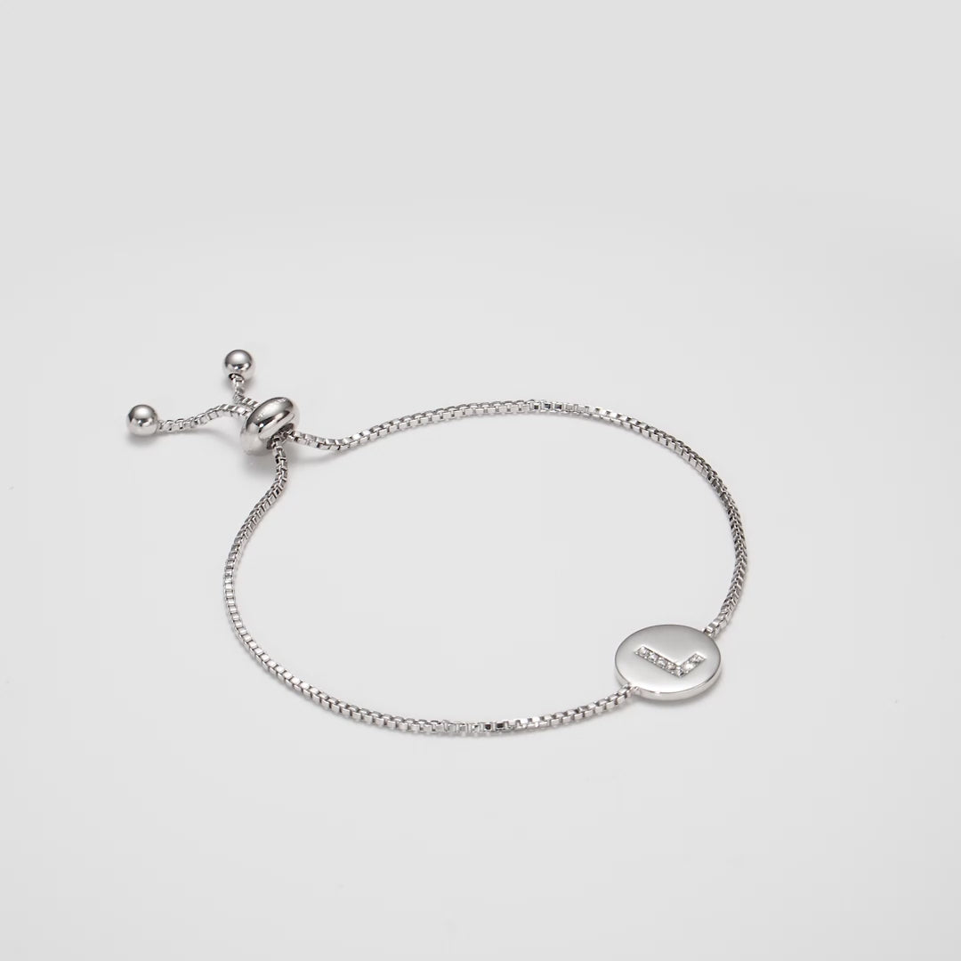 Initial Friendship Bracelet Letter L Created with Zircondia® Crystals Video