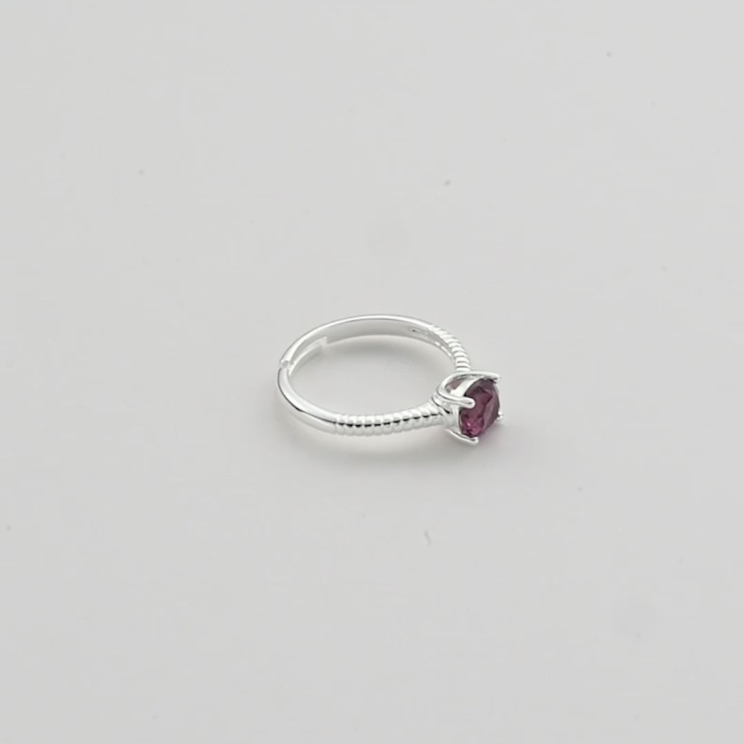 June (Alexandrite) Adjustable Birthstone Ring Created with Zircondia® Crystals Video
