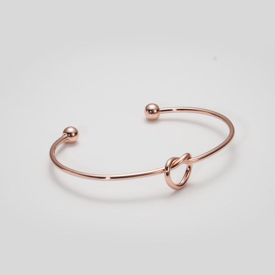 Rose Gold Plated Love Knot Cuff Bangle Video