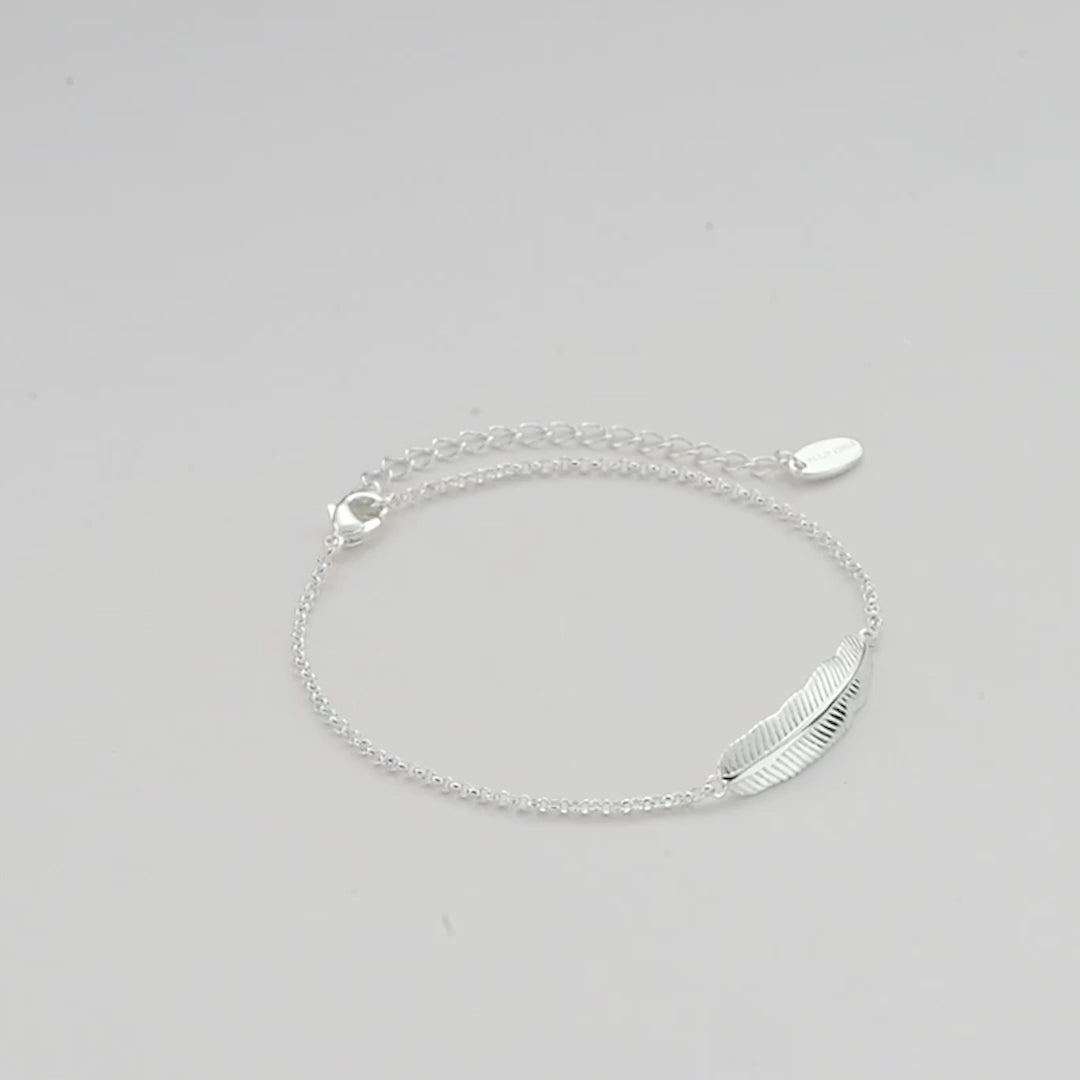 Silver Plated Feather Bracelet Video