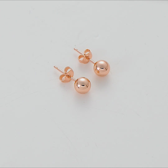 Rose Gold Plated Ball Stud Earrings Video