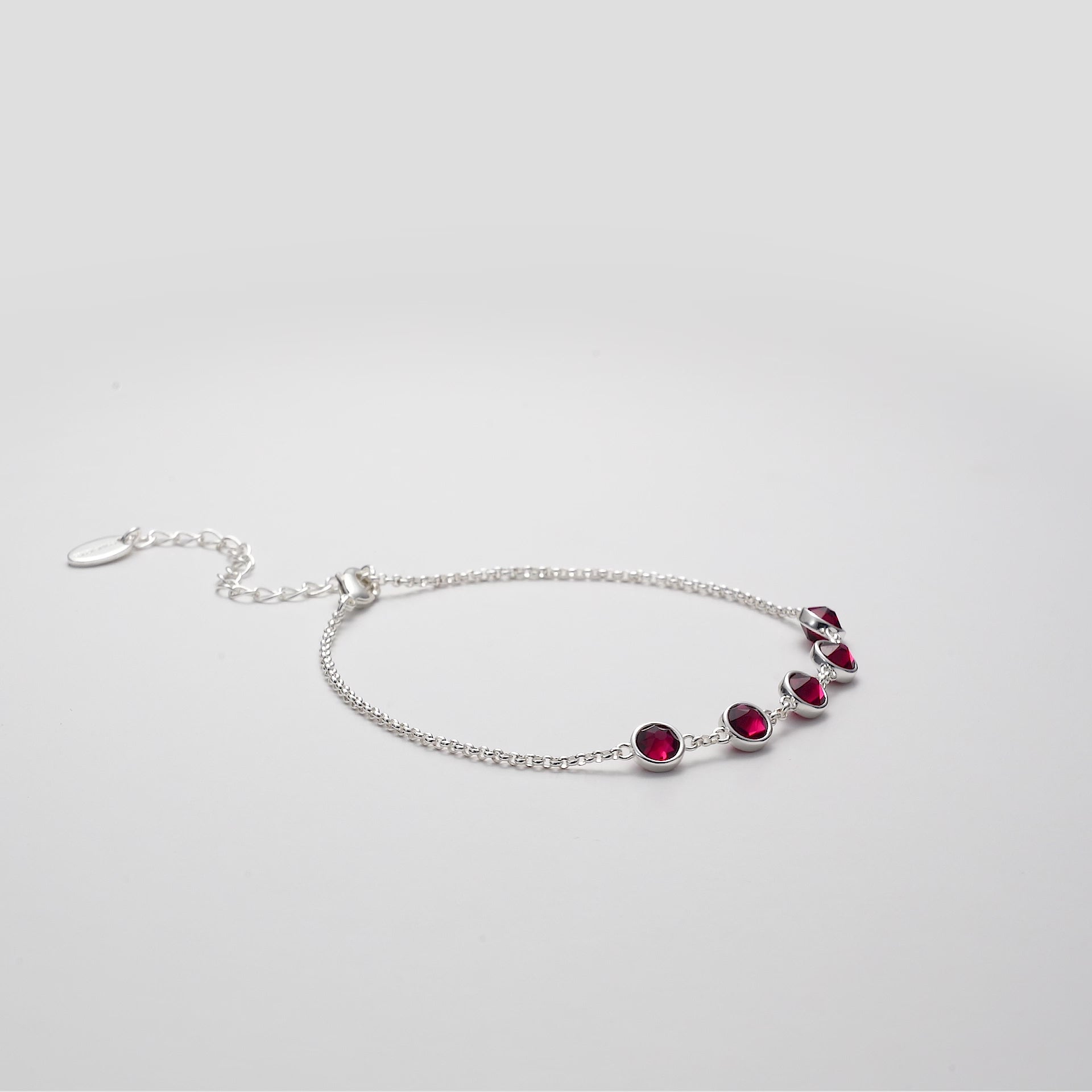 Red Crystal Chain Bracelet Created with Zircondia® Crystals Video