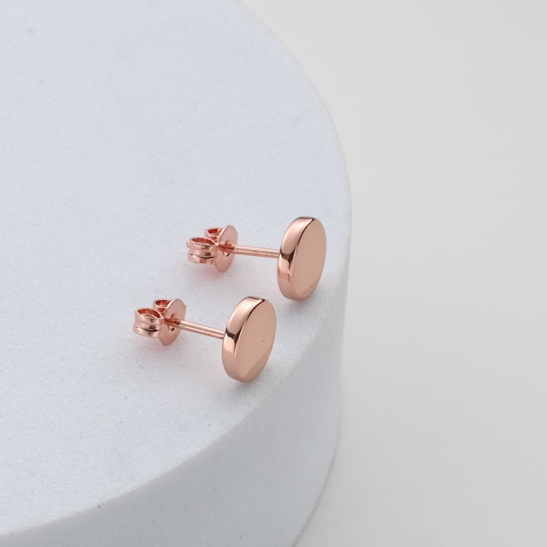 Rose Gold Plated Round Dot Stud Earrings Video
