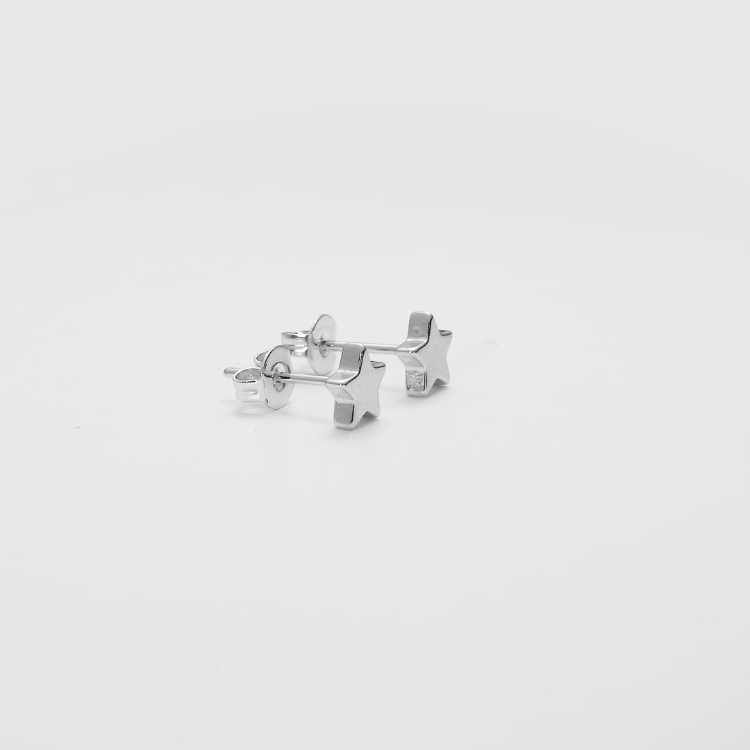 Silver Plated Star Stud Earrings Video