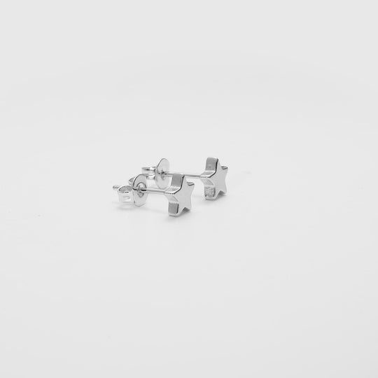 Silver Plated Star Stud Earrings Video