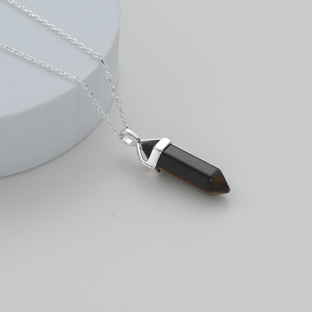 Tiger's Eye Genuine Gemstone Necklace Video