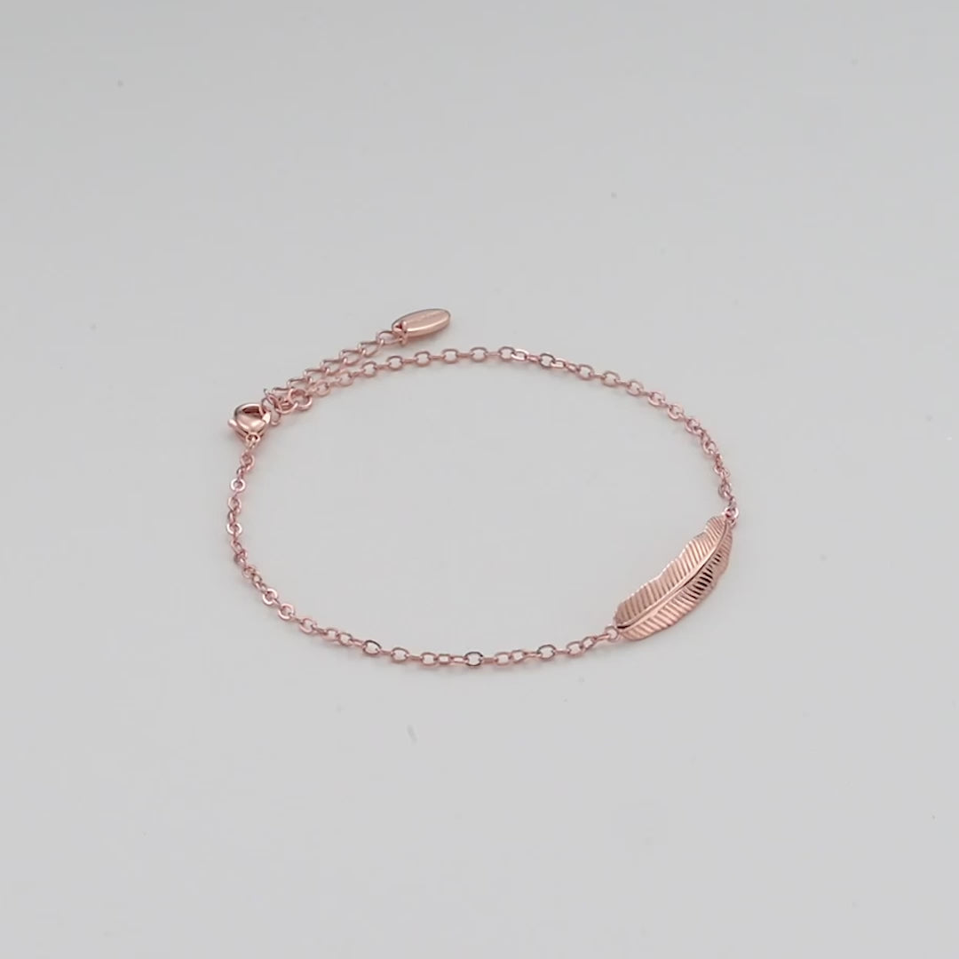 Rose Gold Plated Feather Anklet Video