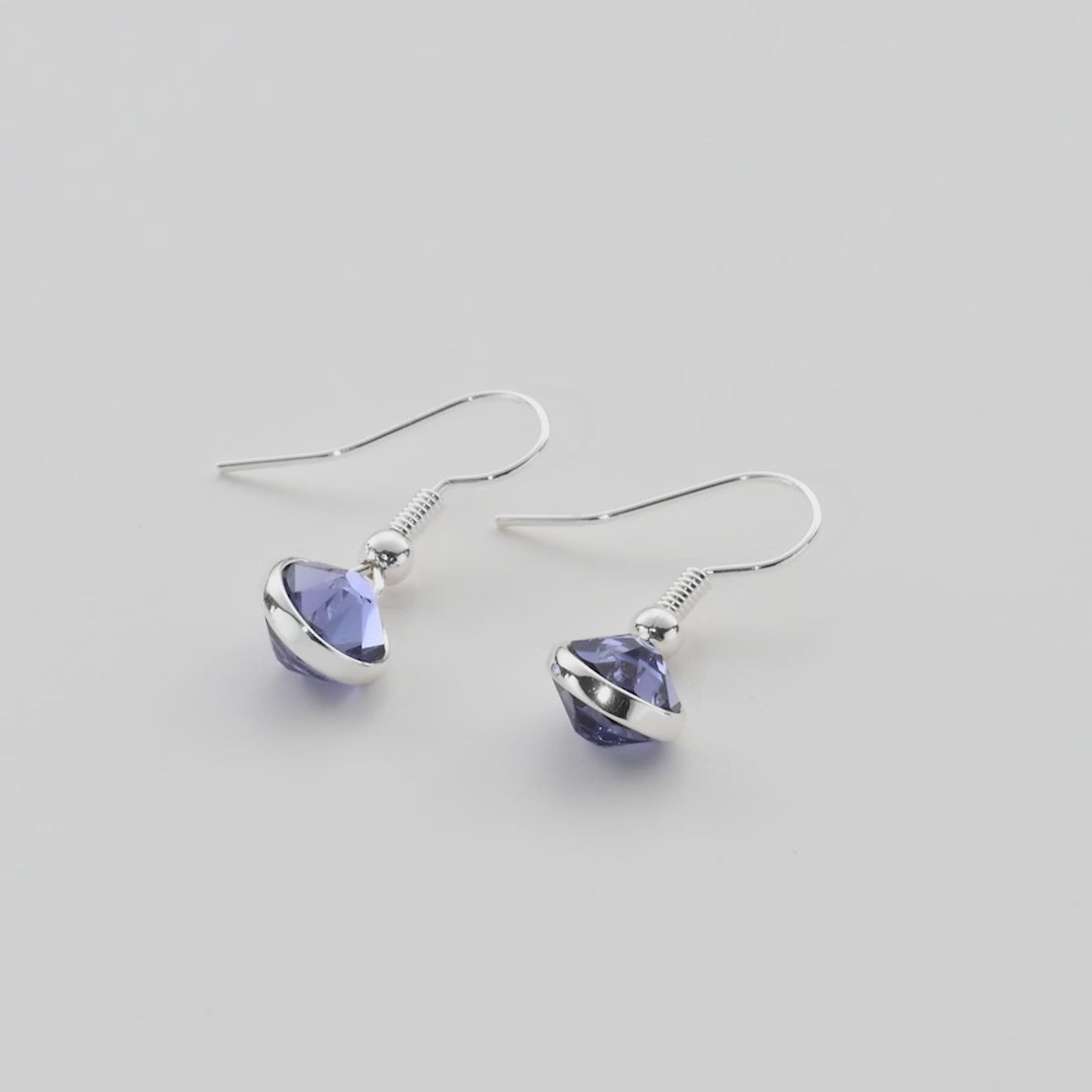 February Birthstone Drop Earrings Created with Amethyst Zircondia® Crystals Video