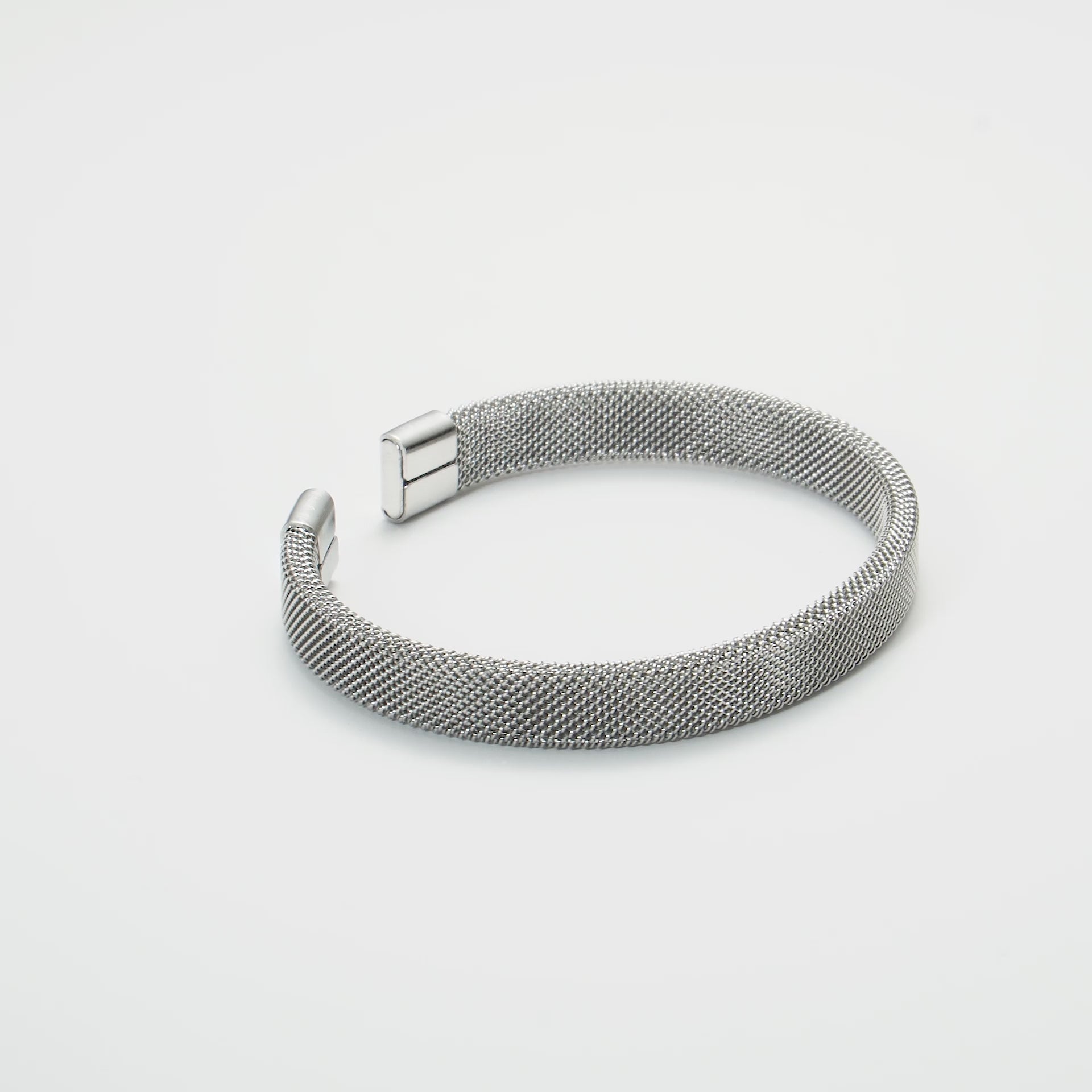 Men's Stainless Steel Mesh Cuff Bracelet Video