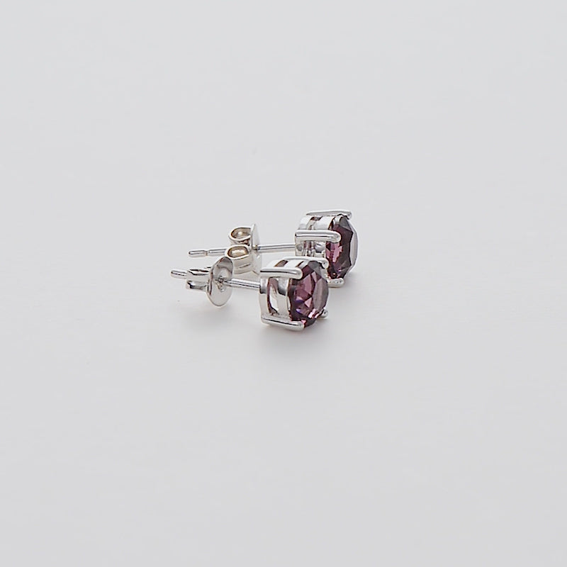 Purple Stud Earrings Created with Zircondia® Crystals Video