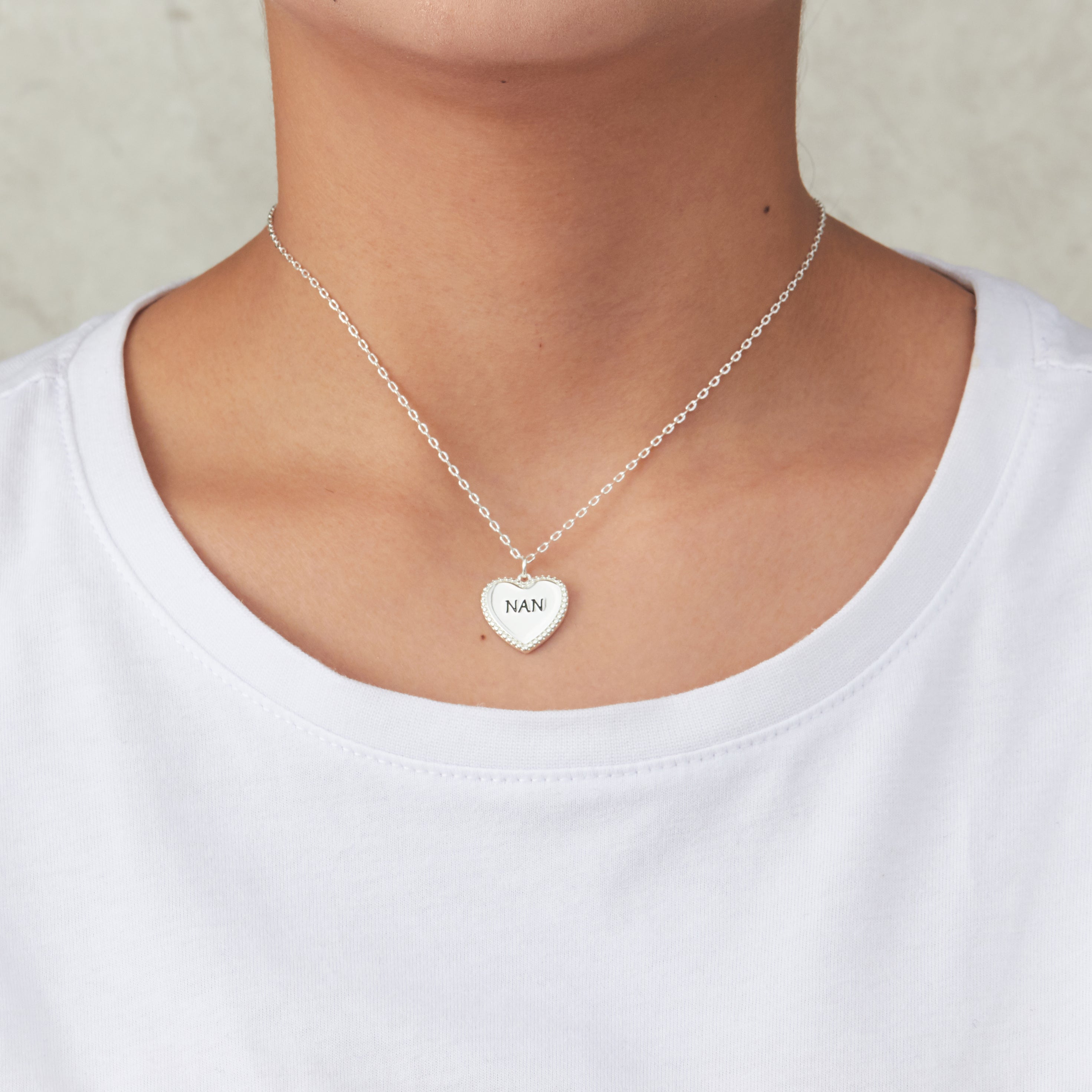 Silver Plated Filigree Heart Nan Necklace
