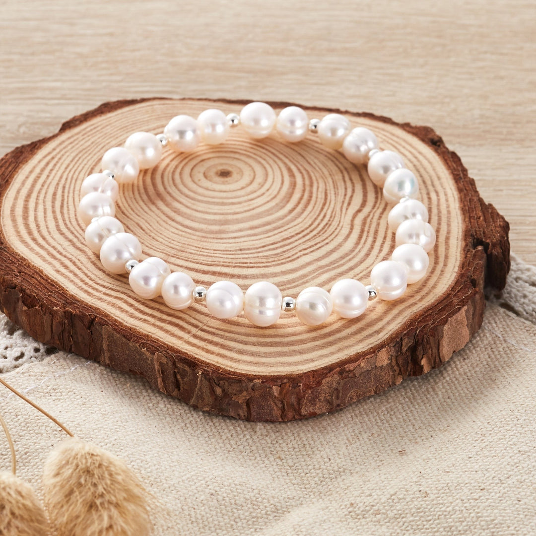 Freshwater Baroque Pearl Stretch Bracelet - Philip Jones Jewellery