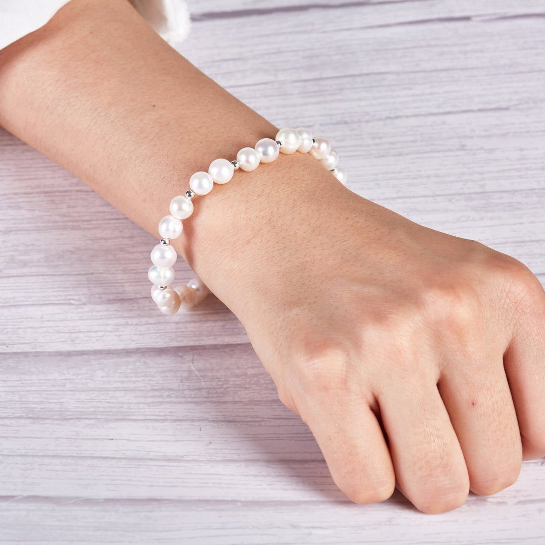 Freshwater Baroque Pearl Stretch Bracelet - Philip Jones Jewellery