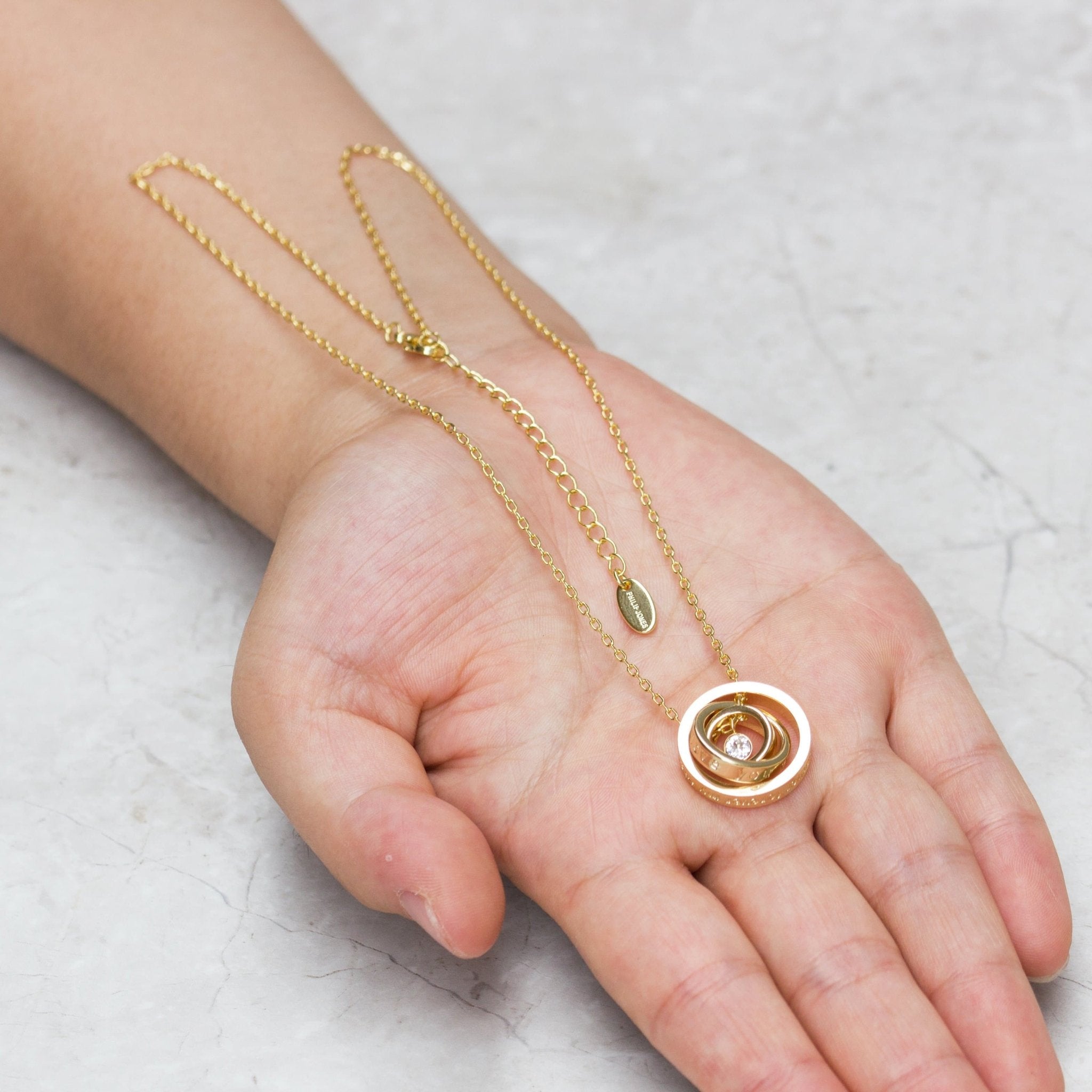 Gold Plated Always My Mother Quote Necklace Created with Zircondia® Crystals - Philip Jones Jewellery