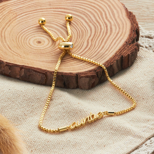 Gold Plated Auntie Bracelet Created with Zircondia® Crystals - Philip Jones Jewellery