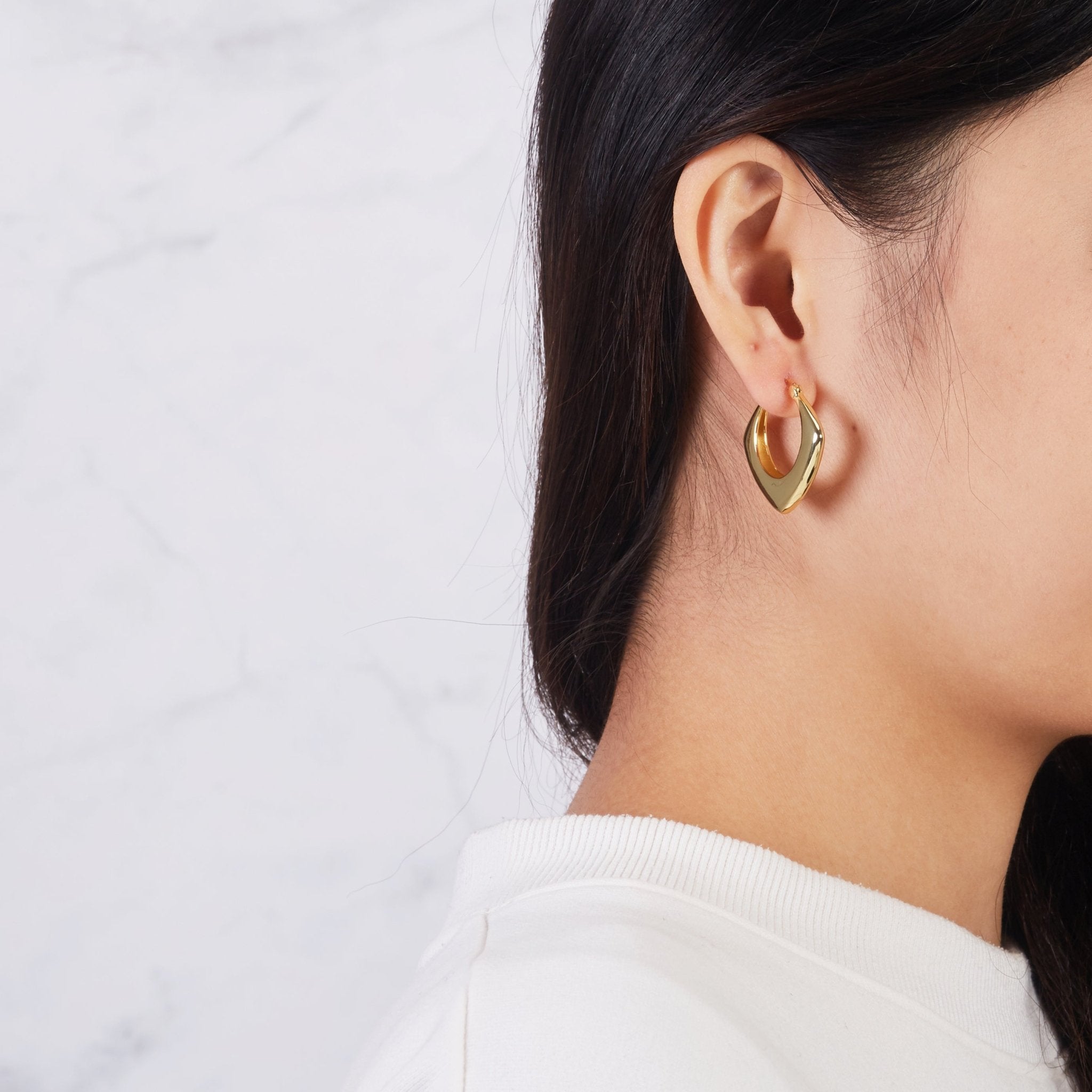 Gold Plated Chunky Hoop Earrings - Philip Jones Jewellery