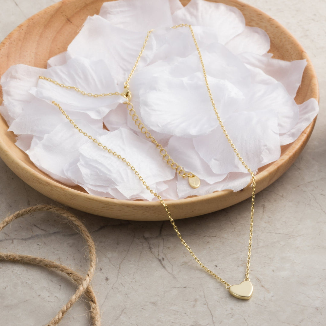 Gold Plated Heart Necklace - Philip Jones Jewellery