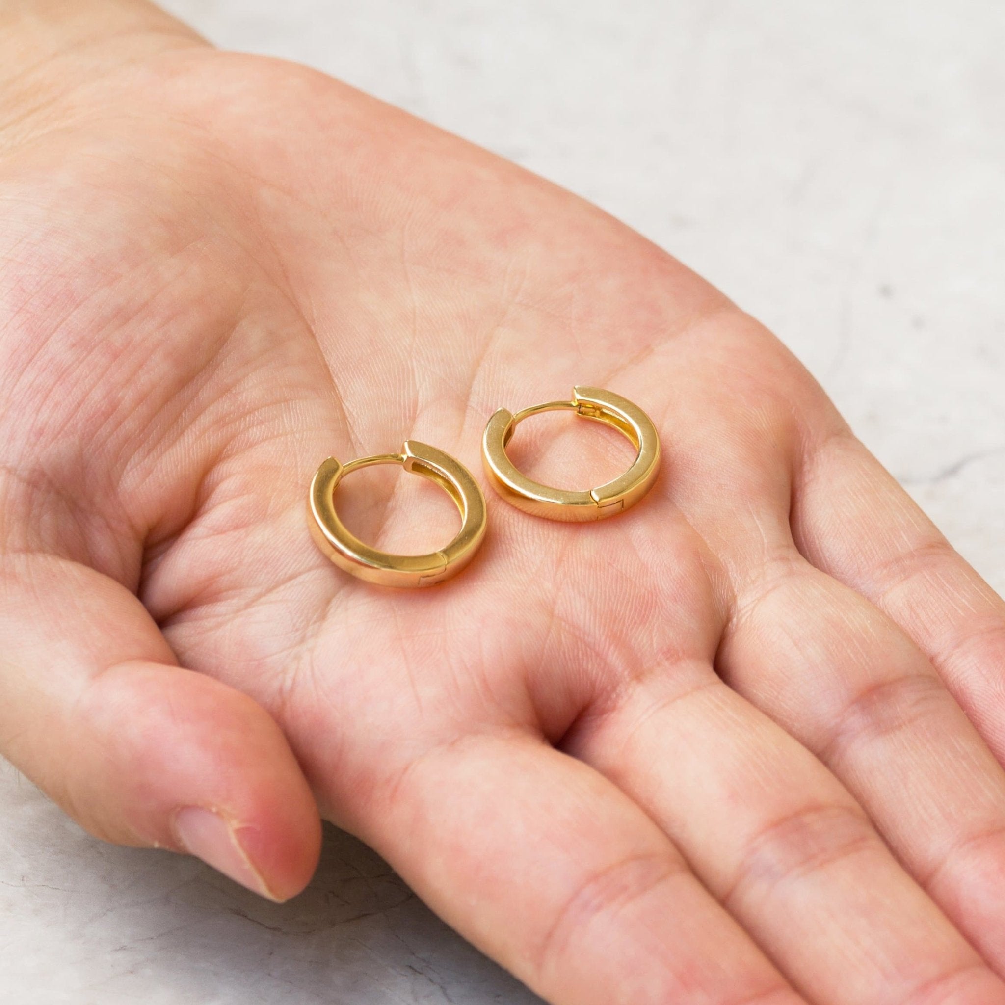 Gold Plated Hoop Earrings - Philip Jones Jewellery