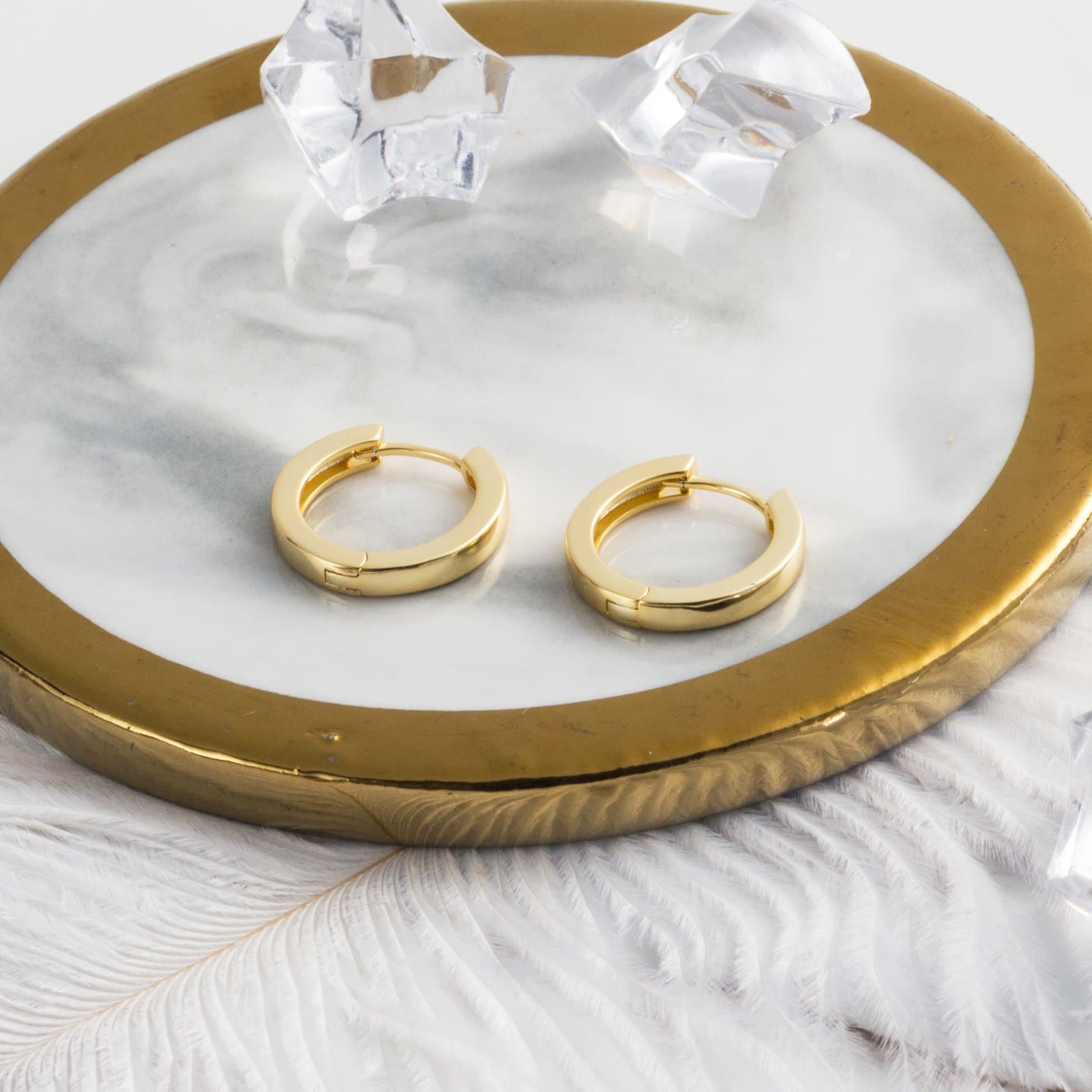 Gold Plated Hoop Earrings - Philip Jones Jewellery