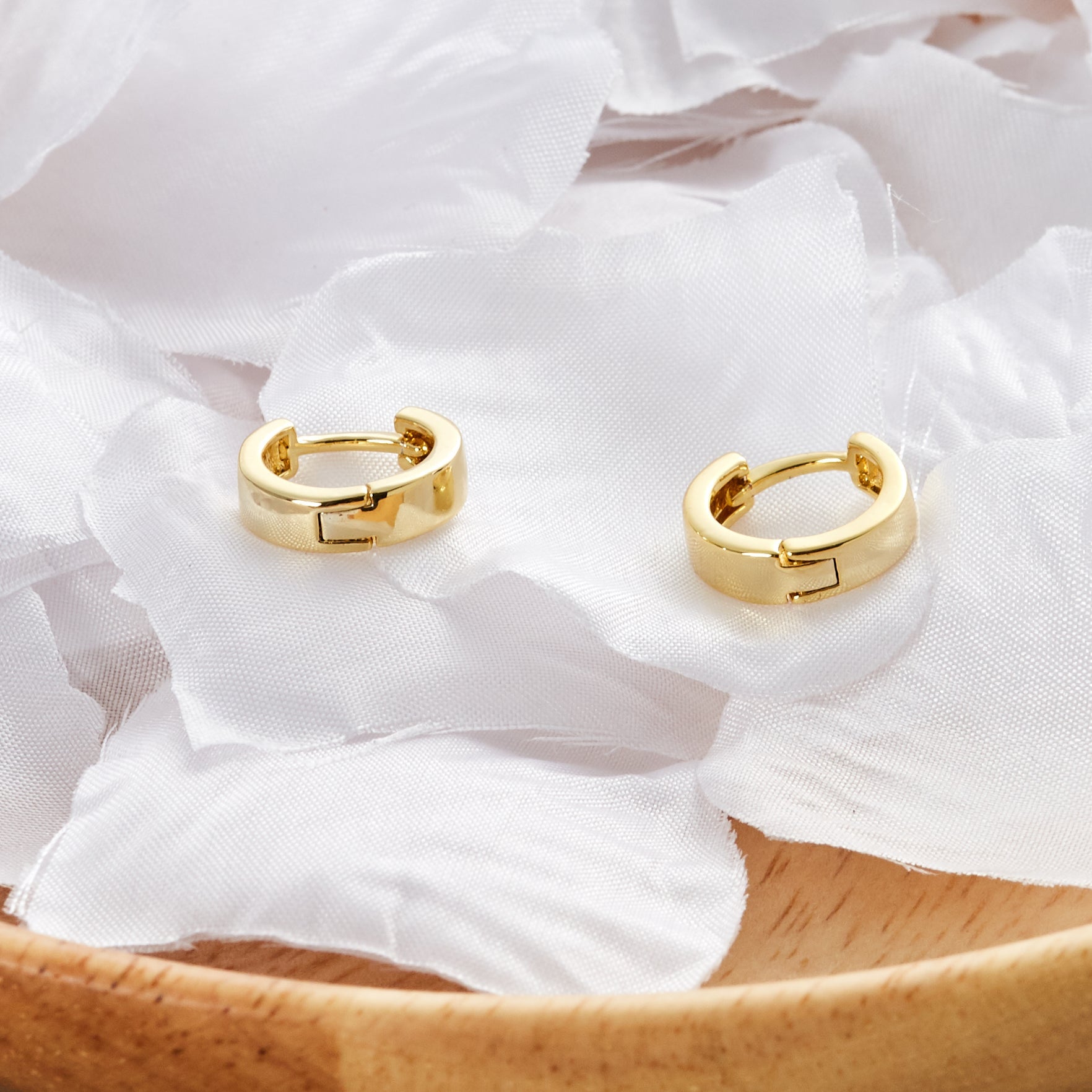 Gold Plated Huggie Earrings - Philip Jones Jewellery