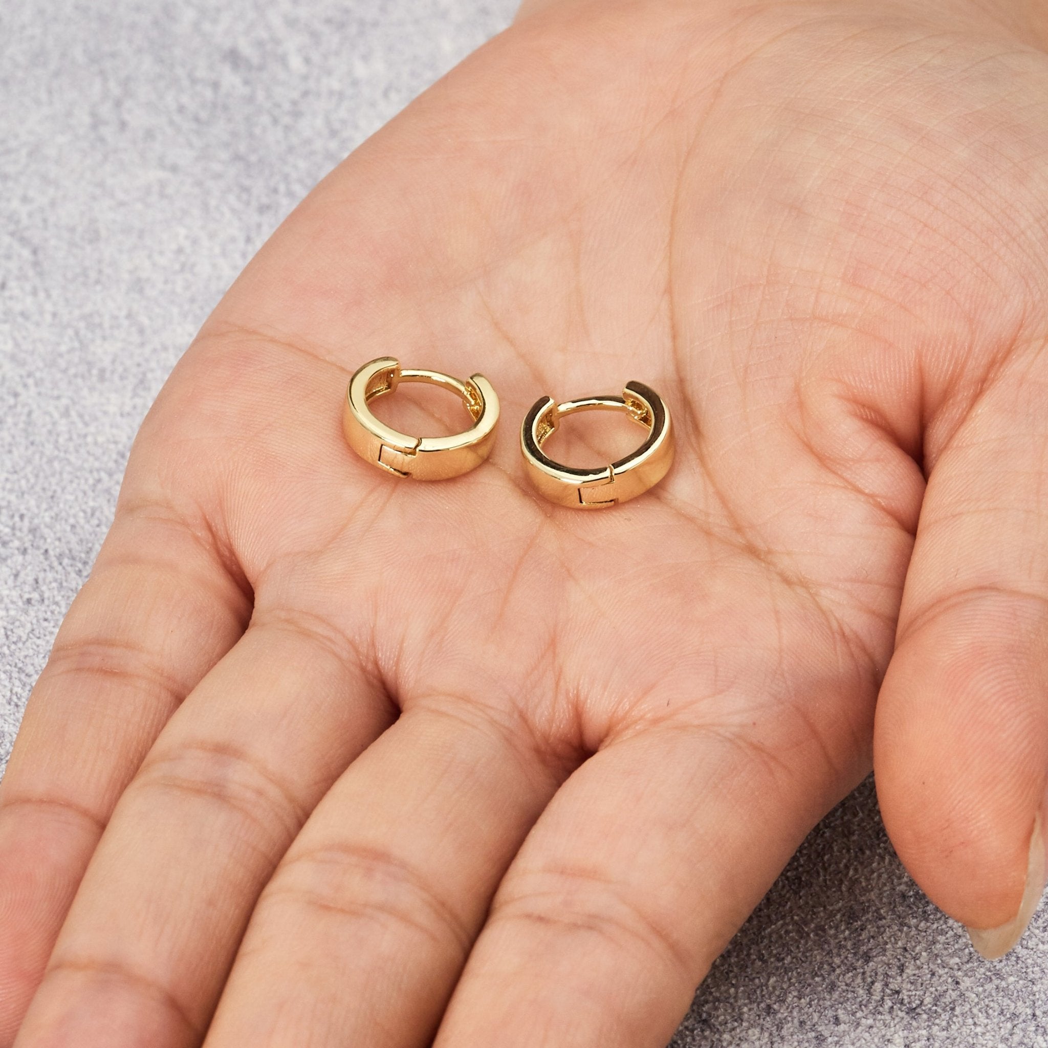 Gold Plated Huggie Earrings - Philip Jones Jewellery