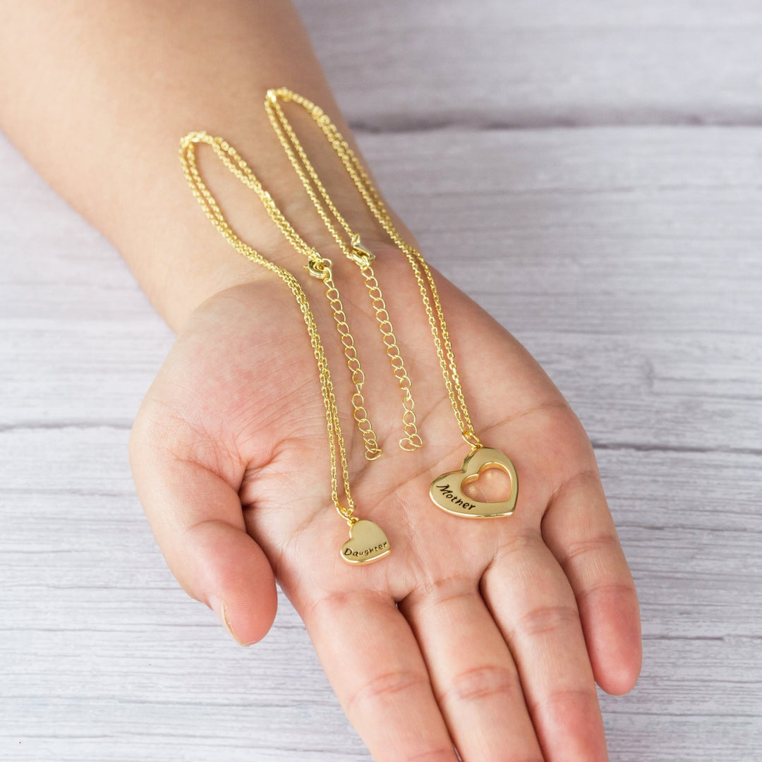 Gold Plated Mother and Daughter Necklace Set - Philip Jones Jewellery