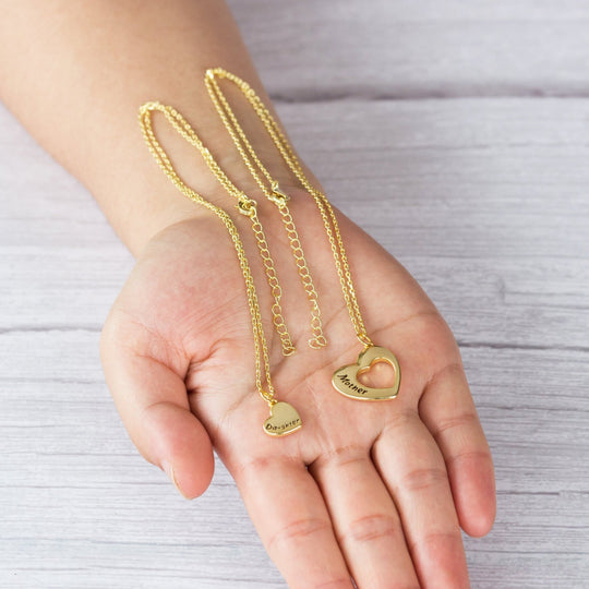 Gold Plated Mother and Daughter Necklace Set - Philip Jones Jewellery