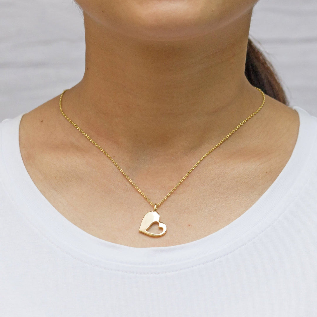 Gold Plated Mother Daughter Piece of My Heart Necklace Set - Philip Jones Jewellery
