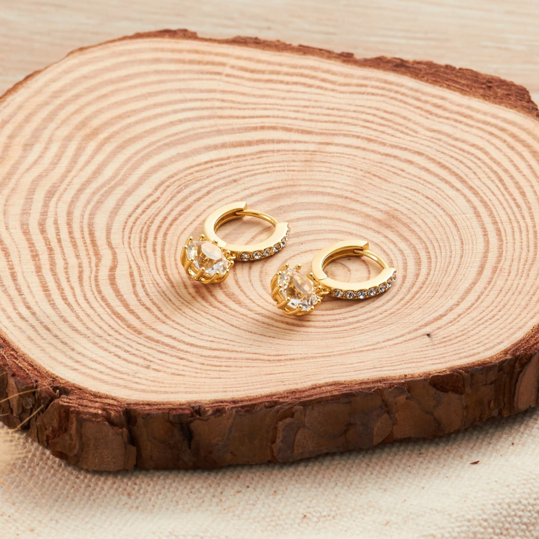 Solitaire Hoop Earrings With Lab-Grown Diamonds In 14K Yellow Gold-81624y14l - Foto 9