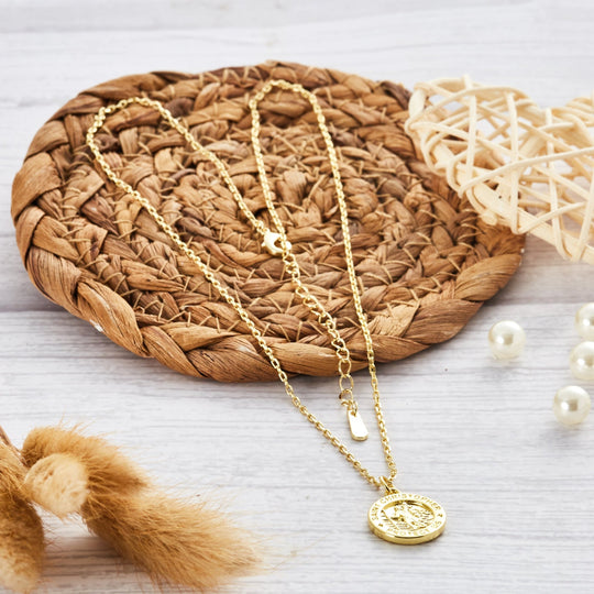 Gold Plated St Christopher Necklace - Philip Jones Jewellery