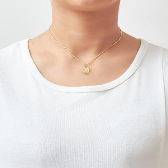 Gold Plated St Christopher Necklace - Philip Jones Jewellery