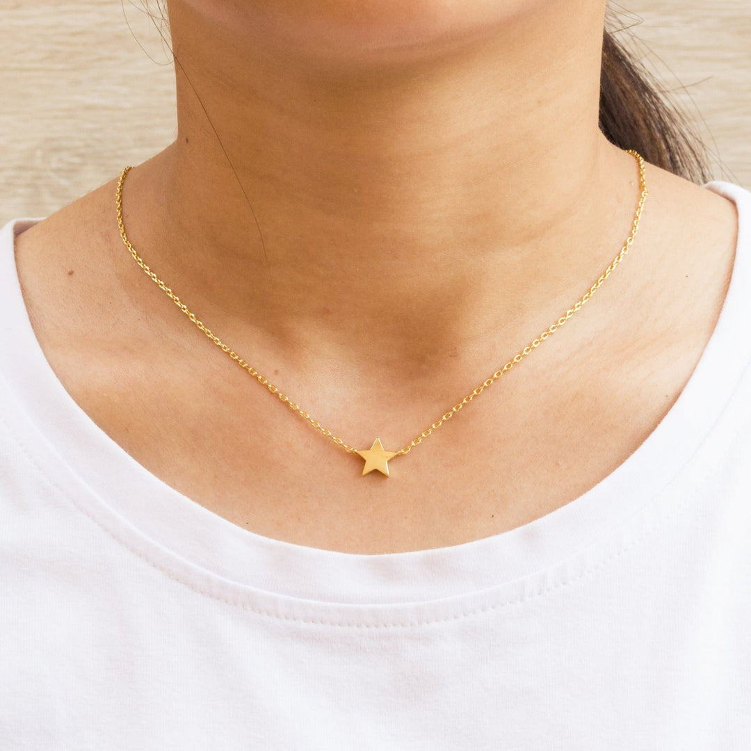 Gold Plated Star Necklace - Philip Jones Jewellery