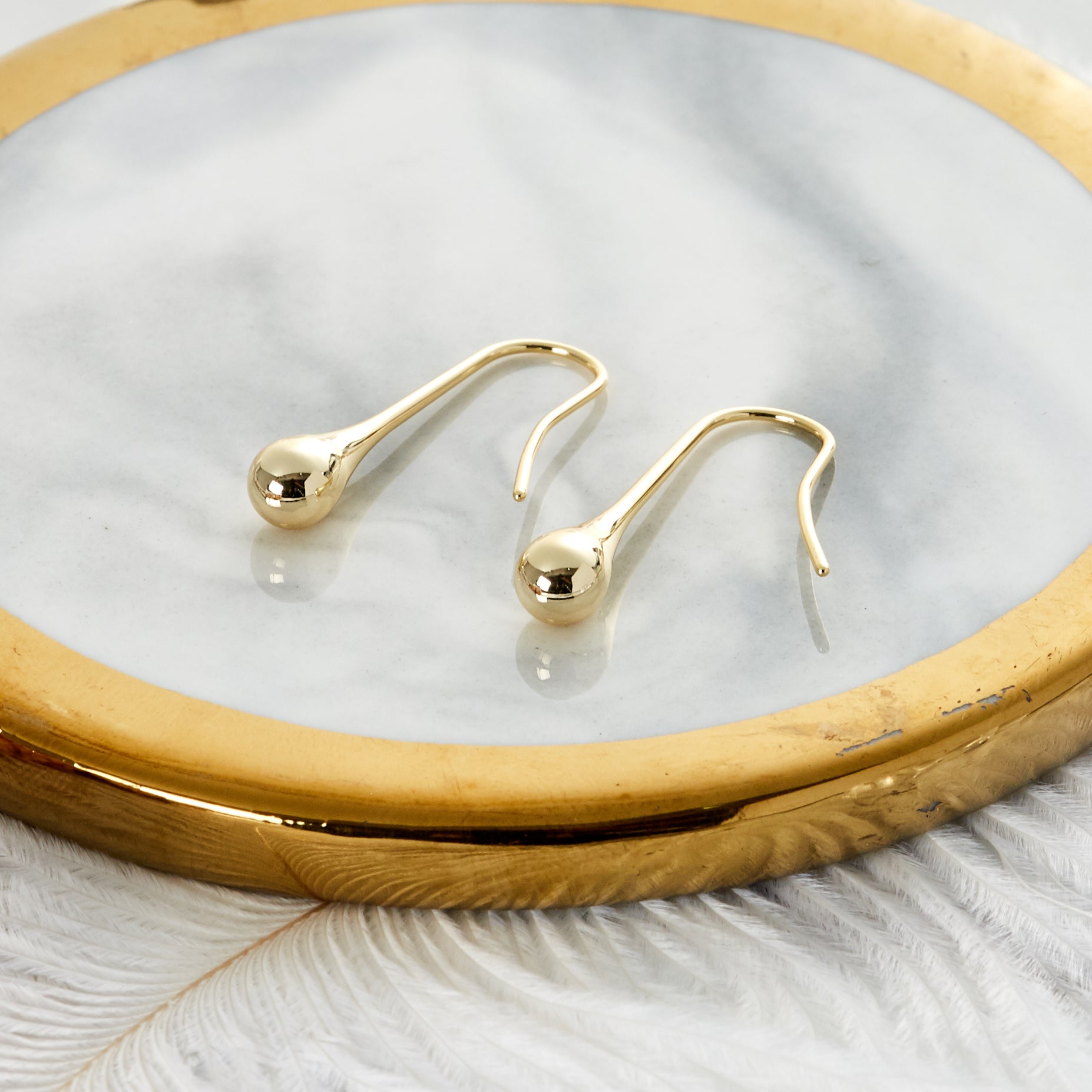 Gold Plated Teardrop Earrings - Philip Jones Jewellery