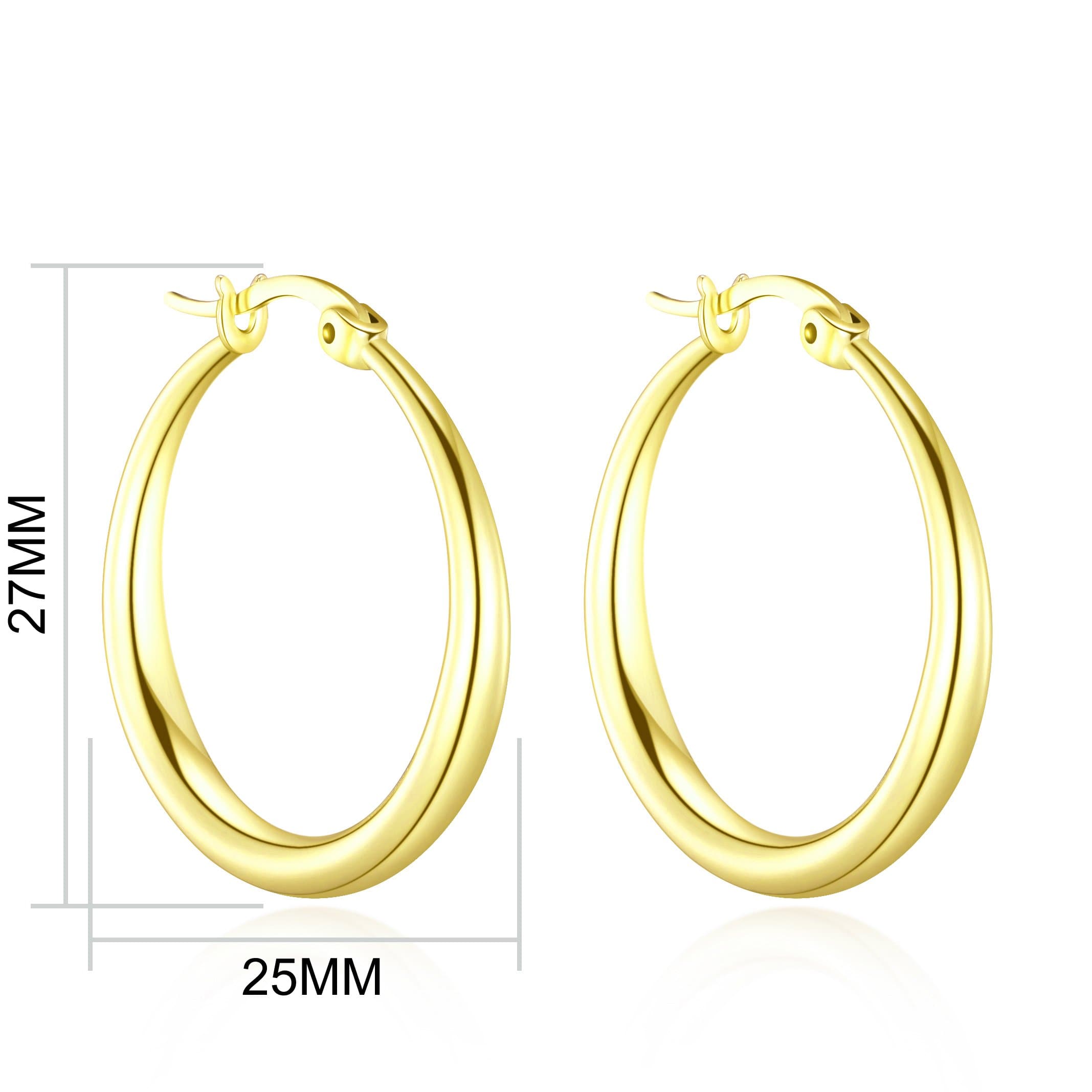 Gold Plated 25mm Hoop Earrings