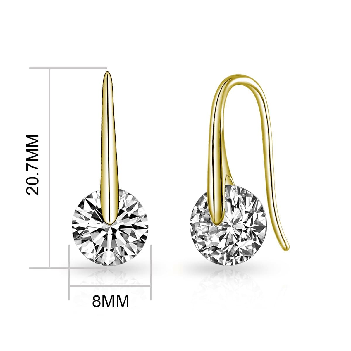Gold Plated Atlas Earrings Created with Zircondia® Crystals
