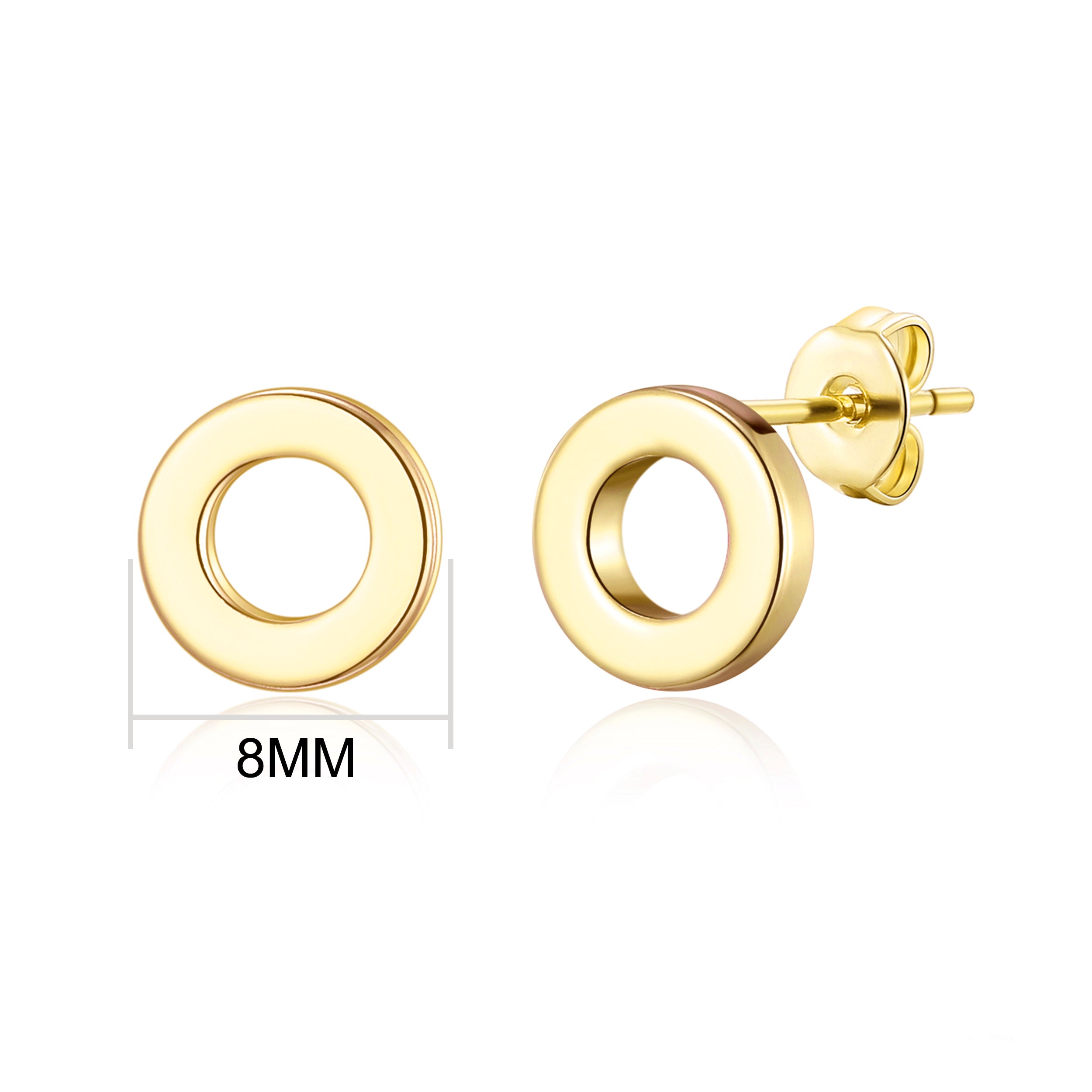 Gold Plated Circle Stud Earrings