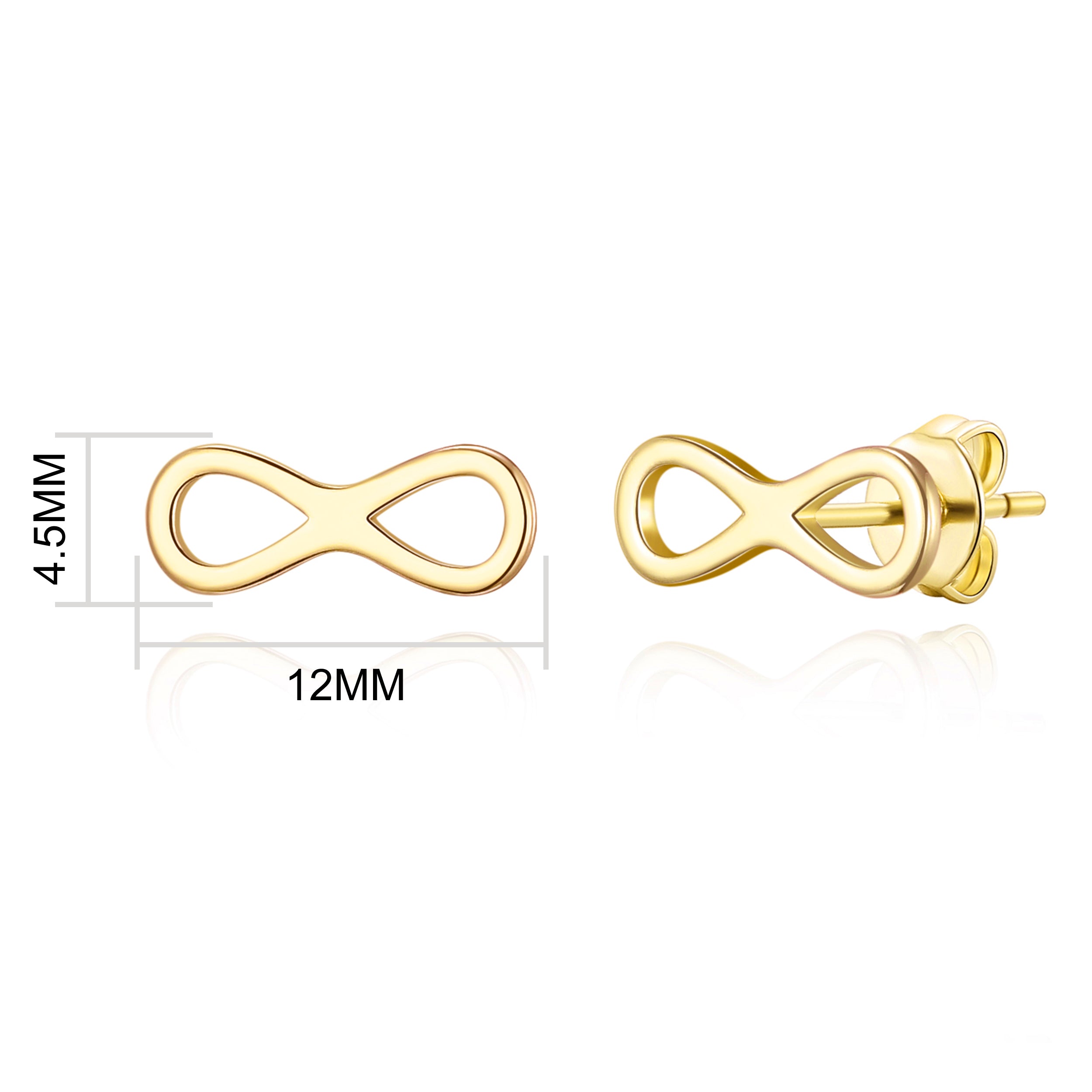 Gold Plated Infinity Stud Earrings
